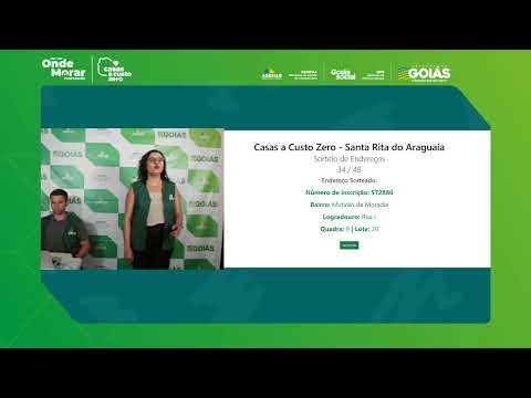 Sorteio de Endereços - Itarumã e Santa Rita de Goiás