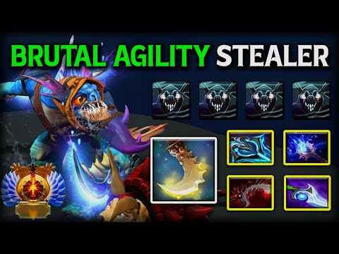 BRUTAL AGILITY STEALER CARRY Slark With Disperser + Abyssal Blade Build | Show no Mercy 7.39e DotA 2