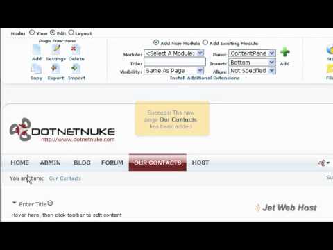 f How to add a new page in DotNetNuke camrec