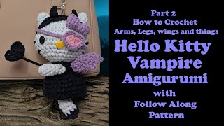 Hello Kitty Crochet Tutorial Vampire Amigurumi Part 2