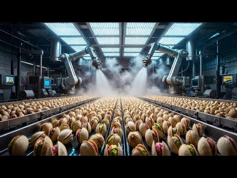 Inside the World’s Most Satisfying Pistachio Factory: From Raw Harvest to Crunchy Perfection!