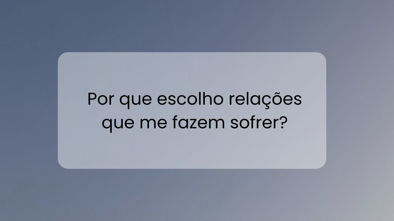 Psicanálise não é Psicoterapia: Por que escolhemos relações que nos fazem sofrer?