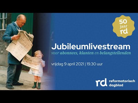 Jubileumlivestream RD vrijdag 9 april 19.30 uur