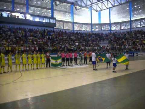 entrada das seleções de glória e lagarto final da copa tv Sergipe de futsal