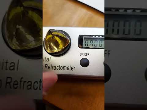 Refractive test of 64 CTS citrine stone www.puritygems.etsy.com