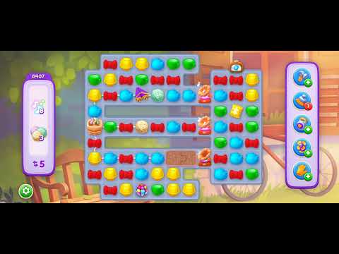 Homescapes ASMR let's play ⏯️ game 🎮 hard lvl 8407 3rd Try to win it! Activated all bonuses! 😺 How??