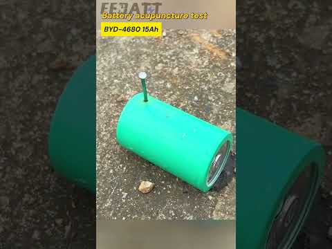 BYD cylinder lifepo4 battery acupuncture testing#batteries #byd #test #fire