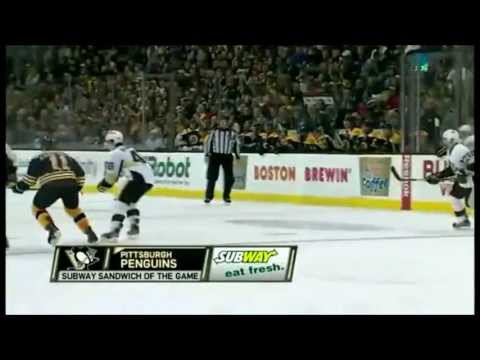 [HD]Brooks Orpik launches Daniel Paille..and FUS RO DAH. | Feb.4,2012 | Penguins vs Bruins