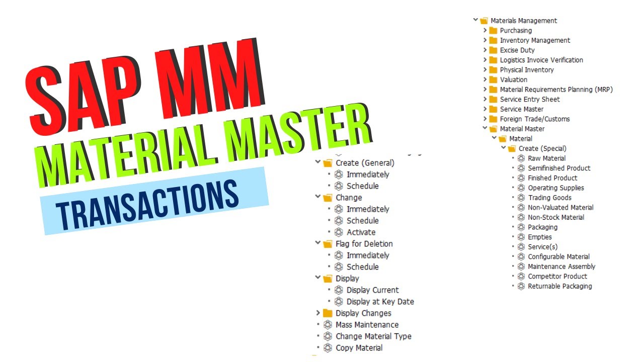 Material Master Transactions || SAP MM ||