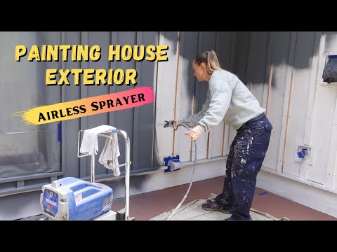Selbstanstrich von Holzfassaden mit dem Airless-Spritzgerät Graco Magnum X7 – Anstrich von Neubauten