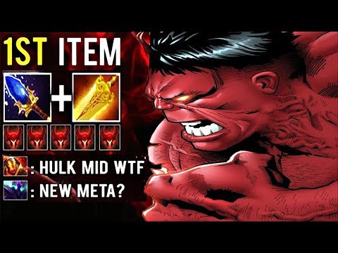 Axe New META Hulk Mid FIRST Item Scepter + Radiance 220  Imba Burn DMG 7.23 Dota 2 Gameplay