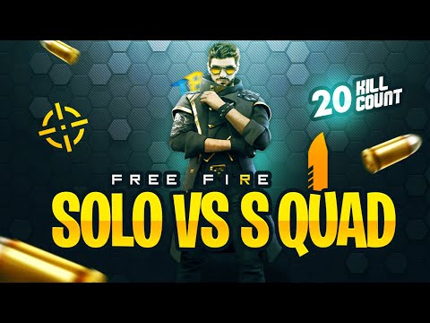 FREE FIRE 20 KILLS 😃Solo Vs Squad | gameplay | TB96