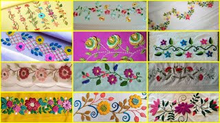 2026 Hemline embroidery border / floral borderline embroidery for tablecloth/ bedsheets/ dupatta