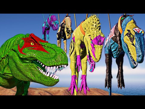 JURASSIC PARK! Ant-Man Indominus Rex Vs Batman Megalosaurus & Allosaurus Jurassic World Evolution 2