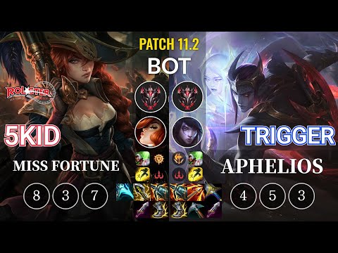 KT 5kid Miss Fortune vs Trigger Aphelios Bot - KR Patch 11.2