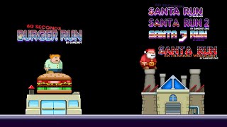 60 Second Burger Run, Santa Run 1, 2, 3, and Santa Run Extra Hard Version (Classic Flash Games)