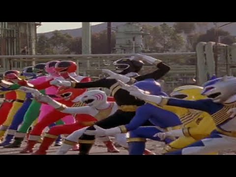 Power Rangers Wild Force and Time Force - Team up Morph and Fight/Reinforcements from the Future