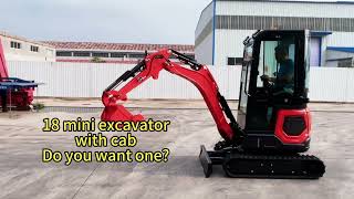 Do you want one?Chinese 18 mini excavator with cab.#miniexcavator #construction
