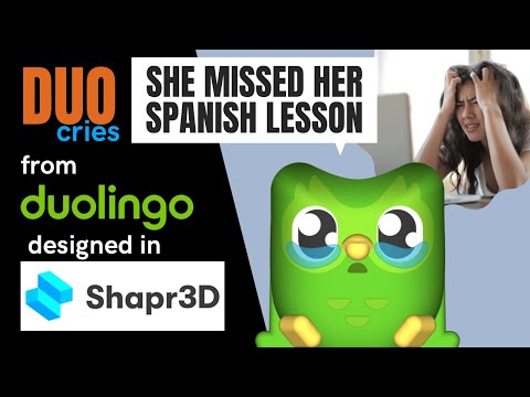 Duo is crying | 3D modeling Duo from Duolingo in Shapr3D on iPad Pro