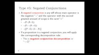 Truth Trees: Nine Decomposable Proposition Types
