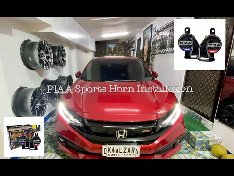 PIAA Euro Sports Horn Installation (w/ Plug & Play Harness Relay Kit) on a 2020 Honda Civic RS Turbo