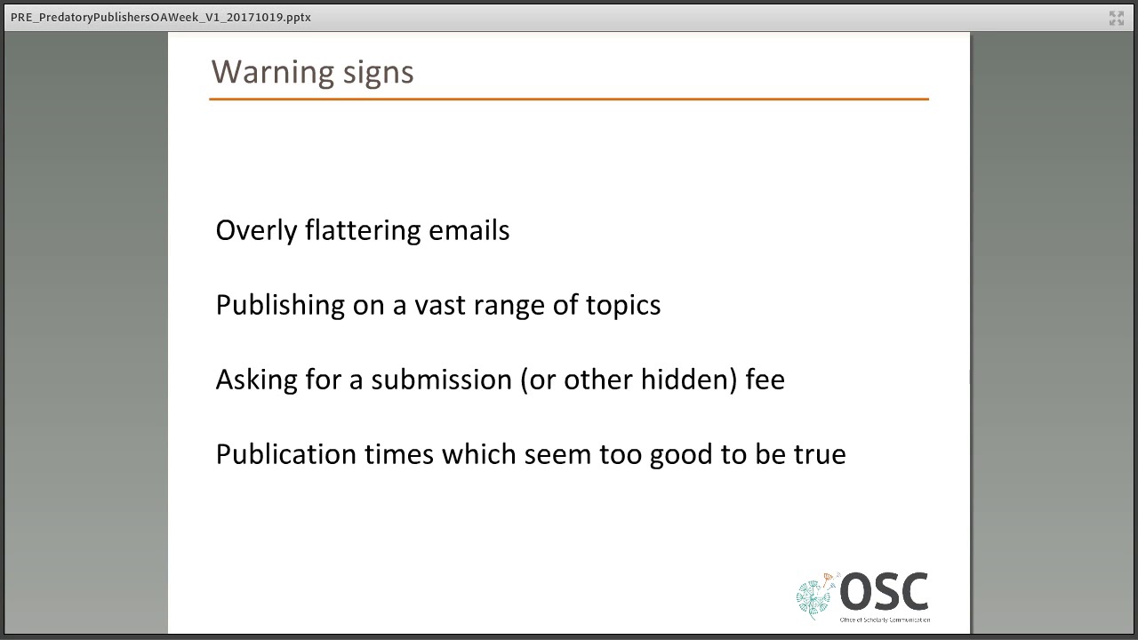 Webinar  How to Spot a Predatory Publisher