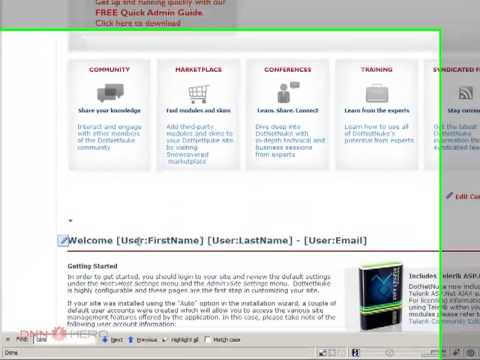DotNetNuke DNN Tutorial - How to use the token replacement feature in DotNetNuke - Video #14