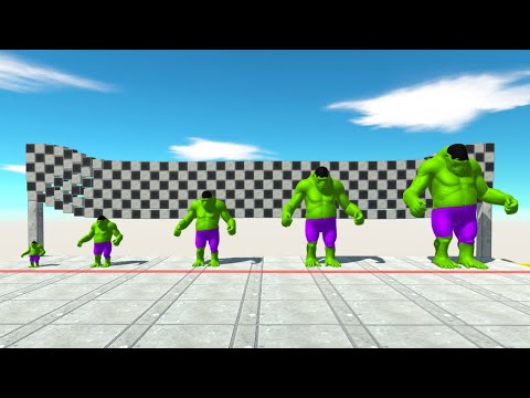 SPEED RACE GORO HULK IN ALL SIZES TEST - Animal Revolt Battle Simulator