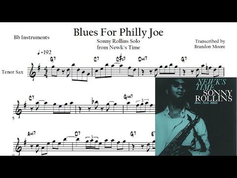 Sonny Rollins Solo Transcription | "Blues for Philly Joe" | Newk's Time