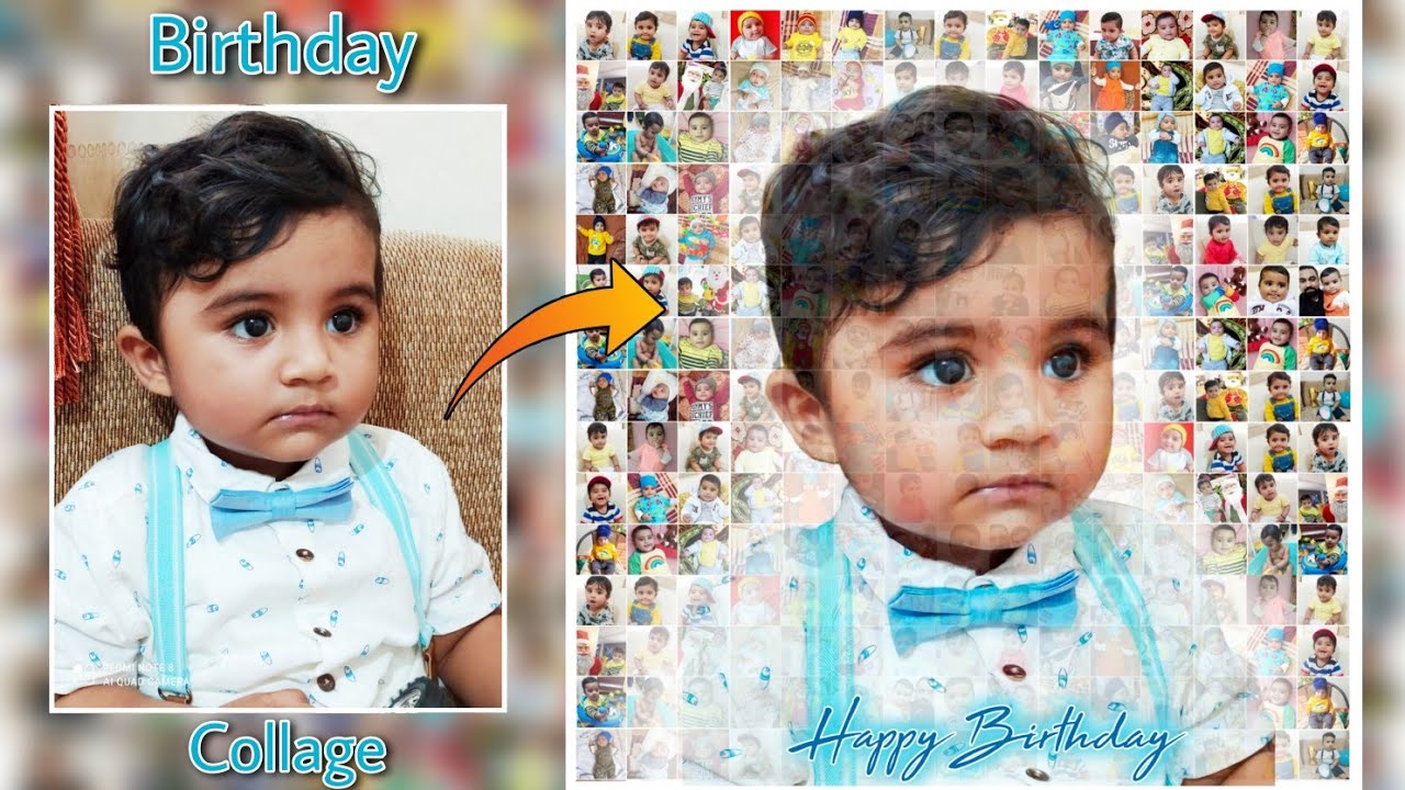 Baby Birthday Photo Editing | Cute Baby Birthday Photo Editing | Picsart Birthday Collage Editing |