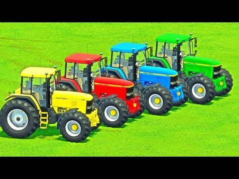 JOHN DEERE vs CASE vs VALTRA vs MASSEY vs CLAAS  ON THE PARKOUR - Farming Simulator 22