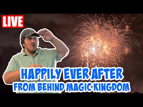 🔴Live: Happily Ever After Fireworks from Behind Magic Kingdom! - Disney World Livestream