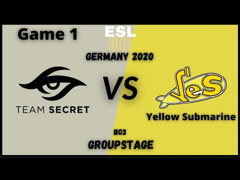 Team Secret vs Yellow Submarine Game1 |BO3| - ESL ONE Germany 2020 GroupStage DotA 2 Highlights!