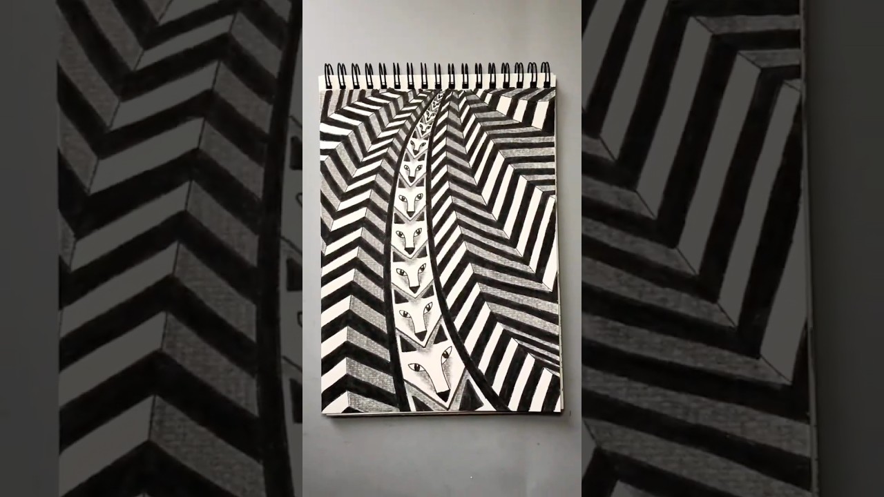 Zentangle Doodle Tutorial ✍️ Satisfying Art Drawing #shorts #drawing #zentangle #doodle #inspiration
