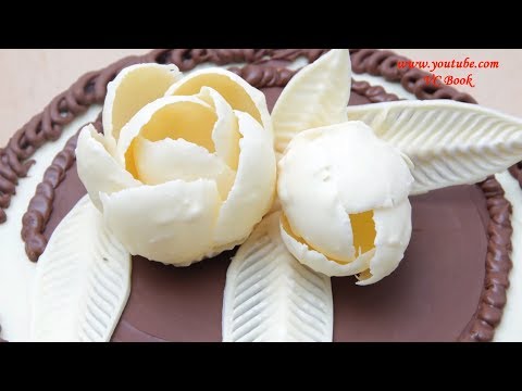 Цветы из шоколада. Изделия из шоколада. Шоколадные украшения на торт