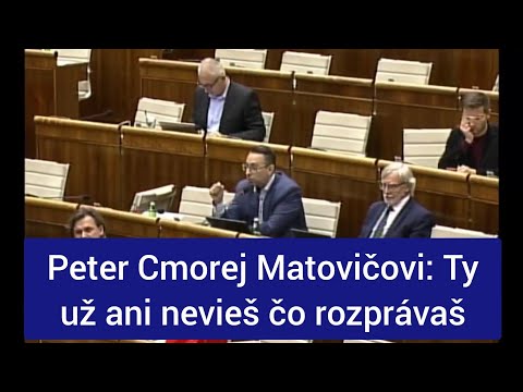 Peter Cmorej Matovičovi: Ty už ani nevieš čo rozprávaš