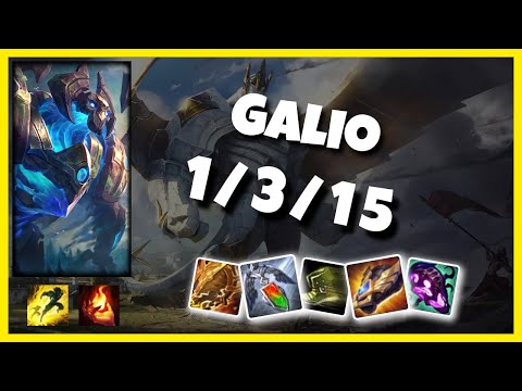NA Challenger Galio SUPPORT (1/3/15) vs PANTHEON Gameplay Replay - Patch 10.18