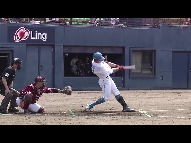 【ファーム】ファイターズ・有薗直輝 レフトへはじき返す先制のタイムリーヒット!! 2025年4月29日 北海道日本ハムファイターズ 対 東北楽天ゴールデンイーグルス