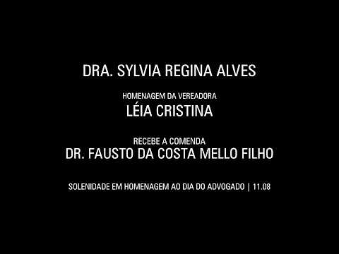 VER.ª LÉIA CRISTINA HOMENAGEIA DRA. SYLVIA REGINA ALVES