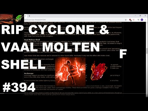 Harvest League Development Manifesto (Cyclone Lost Stun Immunity & RIP Vaal Molten Shell - 394