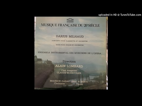 Milhaud Clarinet Concerto Maurice Gabai