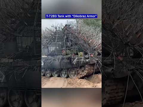 Russian T-72B3 Uses Dikobraz or Porcupine armor to Defend the Frontline!