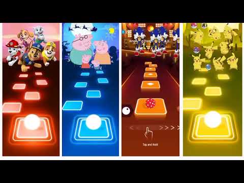 ✅Paw patrol Team VS Peppa pig Team Sonic Team VS Pikachu Tiles Hop EDM Rush New Music Video 2022