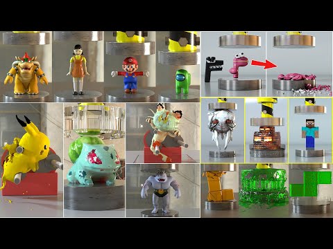 Hydraulic Press vs Everyone  Tetris, Pokemon, Alphabet, Minecraft and More