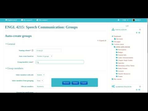 Creating Auto Groups In Moodle Video Educational Research Techniques