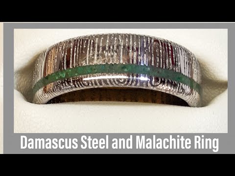 Damascus Steel and Malachite Ring
