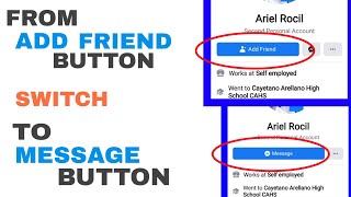 Facebook Profile From Add Friend Button Switch To Message Button #TagalogTutorial
