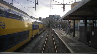 preview picture of video '[cabinerit] A train driver's view: Hoorn - Haarlem, DDZ, 21-Feb-2015.'