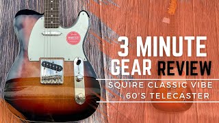 Video thumbnail for Squier Classic Vibe ’60s Telecaster Custom Electric Guitar 3-Color Sunburst by B's Gear