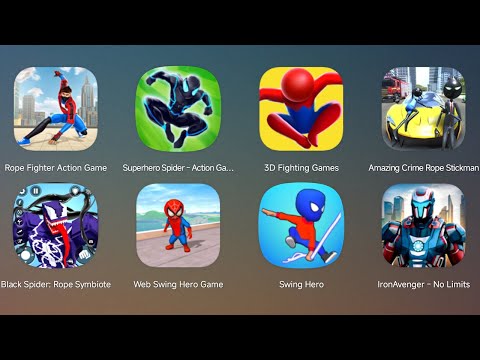 Spider Action Fighting,3D Fighting Games,Amazing Crime Rope Stickman,Swing Hero,Web Swing Hero